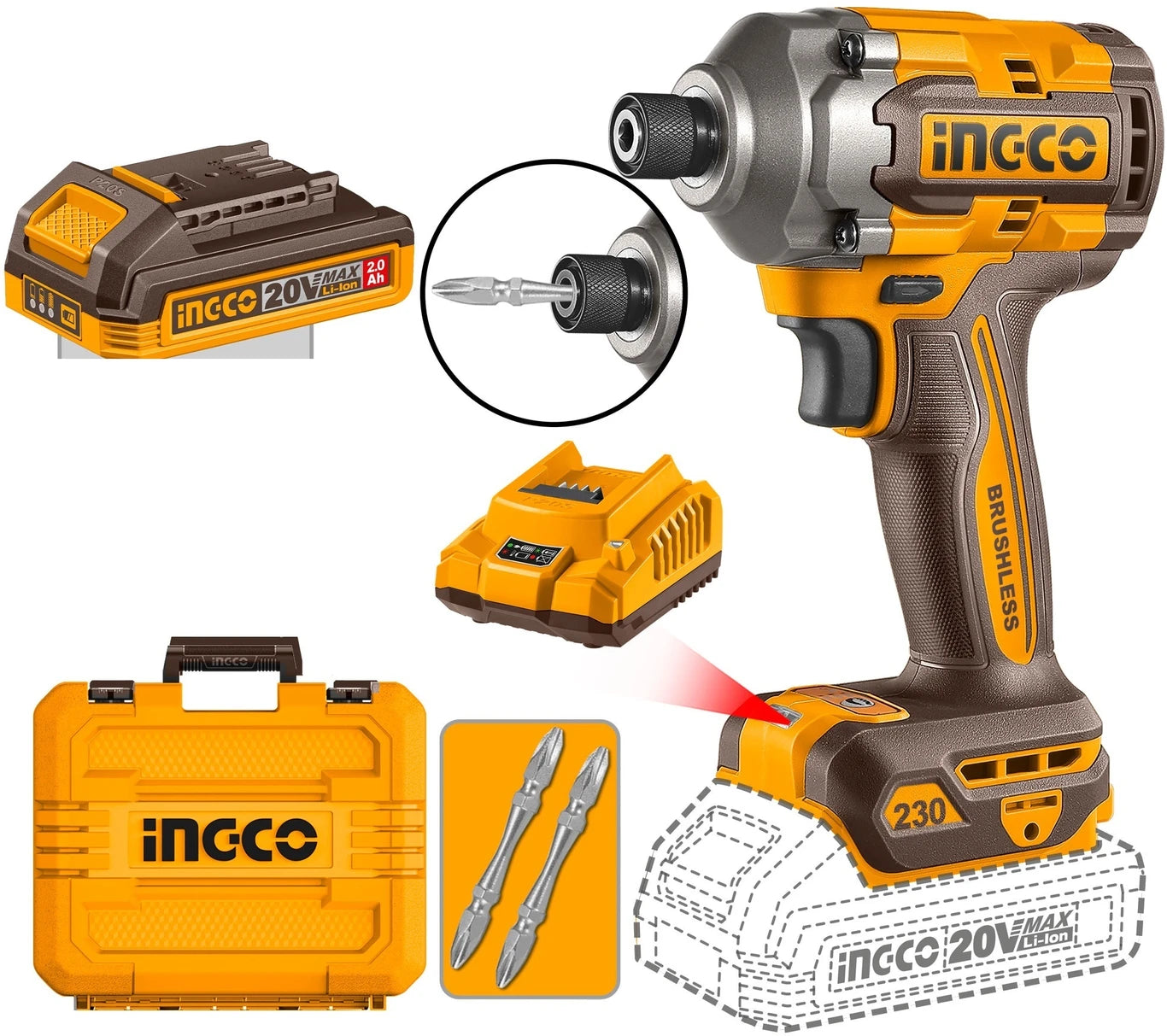 INGCO Cordless impact driver CIRLI2023