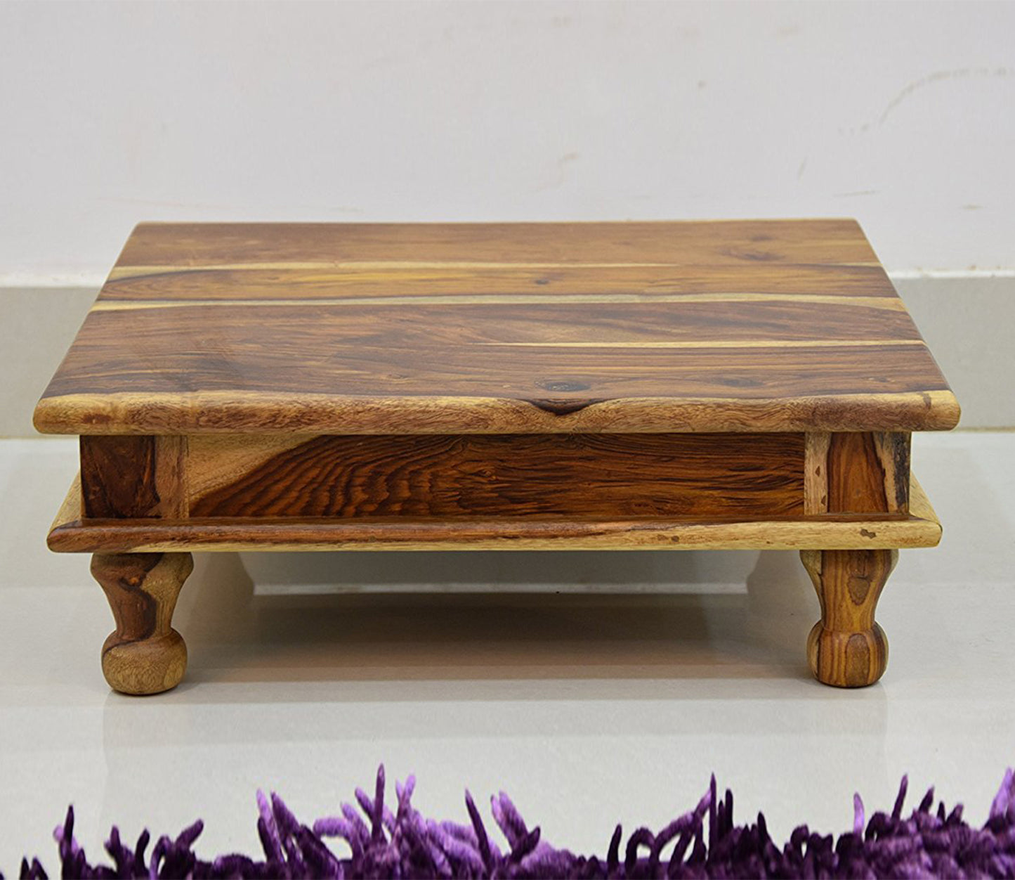 Udaipur Handicrafts Light Brown Wooden Chowki