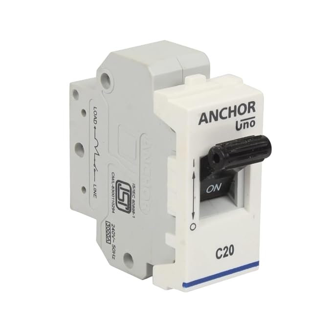 Anchor by Panasonic 65983 UNO Mini Penta Modular 20 Ampere Single Pole C Curve MCB