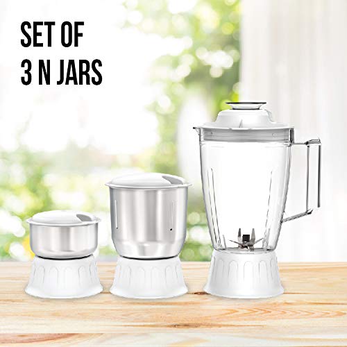 Havells Vitonica 500Watts Juicer Mixer Grinder with 3 Bigger Size Jars | Rust Resistant 304SS Sieve | Large Size Pulp Container | 1.75 Ltr Break Resistant Jar | 5 Yr Motor Manufacturer Warranty (Blue)