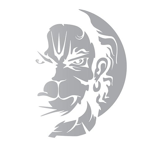 Akshar Arts Bhuwana Hanuman Car Sticker Rear Glass - Silver, Self-Adhesive, Wall, 25 Mm, 203 Mm