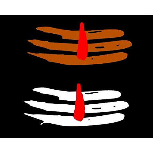 Akshar Arts Bhuwana Vinyl Mahadev Bike Sticker, 0.5 x 2.5 x 2.5 Inches, Brown White Red