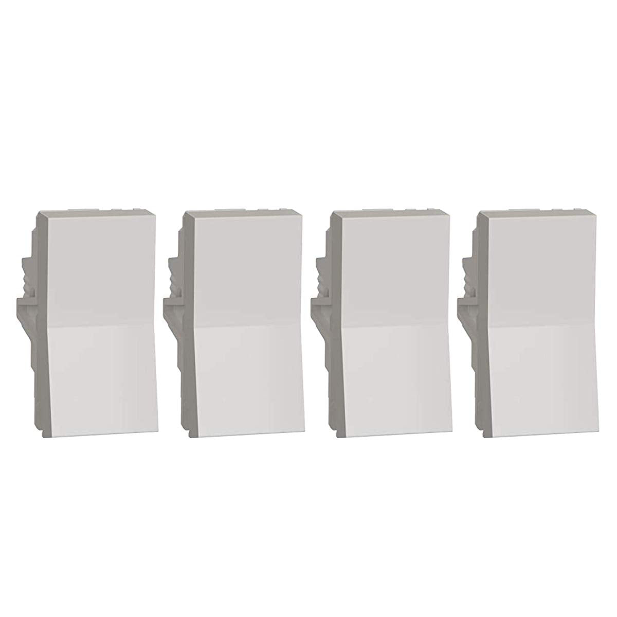 Schneider electric Unica Pure-6AX 1 Way Switch, White (Pack of 4)