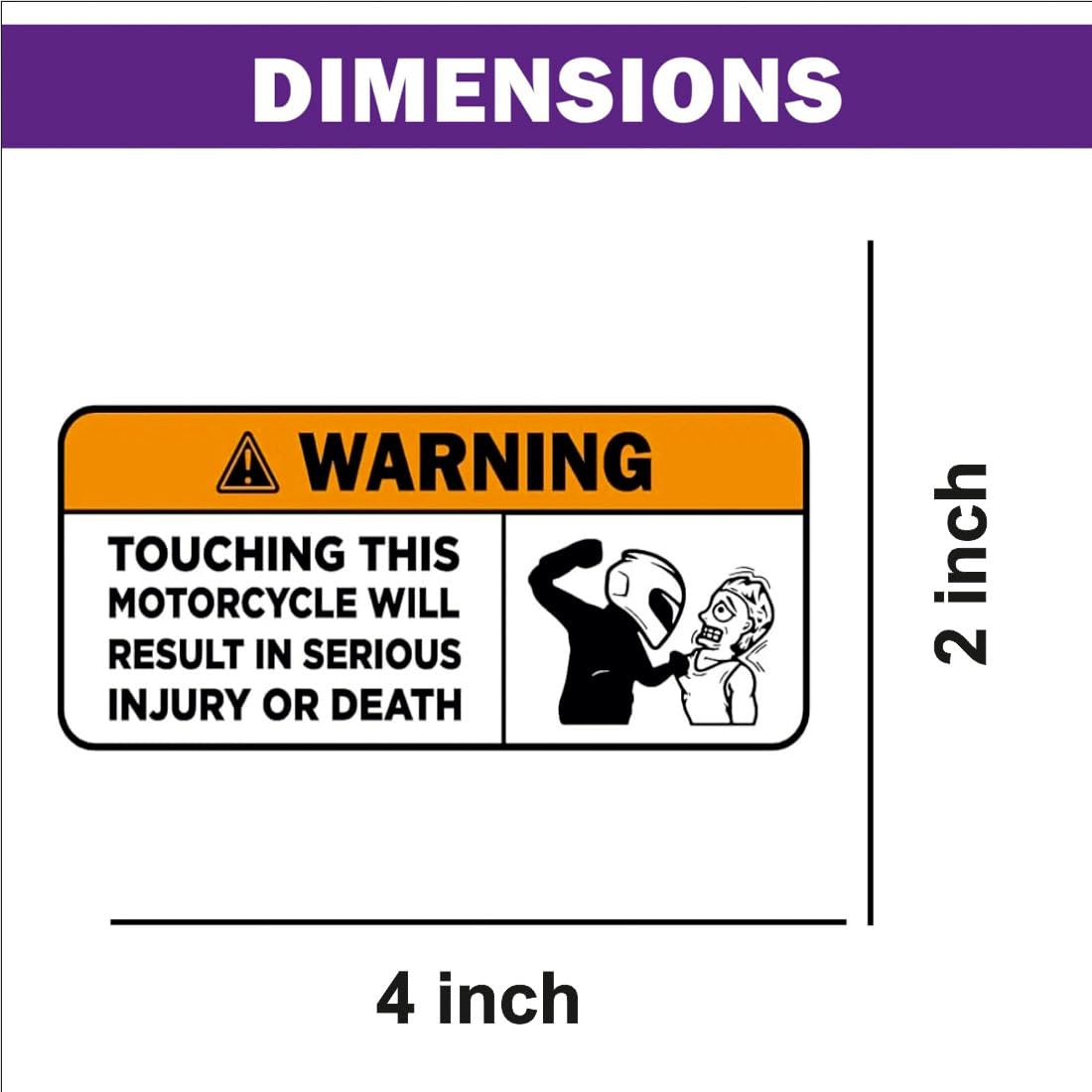 Akshar Arts Bhuwana Warning Don’t Touch My Bike Sticker & Decal for All Bikes and Cars,Laptop Sticker