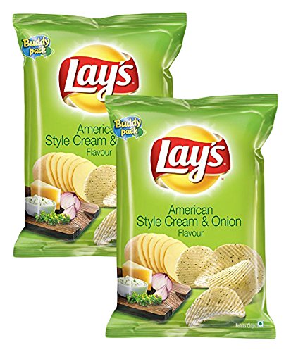 Lay's Star Combo - Potato Chips American Style Cream and Onion, 52G (Pack of 2) Promo Pack, 104 Gram
