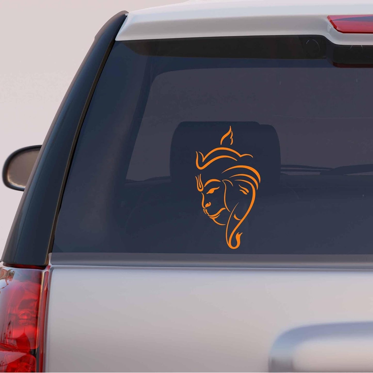 Akshar Arts Bhuwana Hanuman Ji Face Vinyl Sticker for Car, Bike, Laptop & Home Décor – Waterproof & Durable (Orange) (5.8×3.1 Inch)
