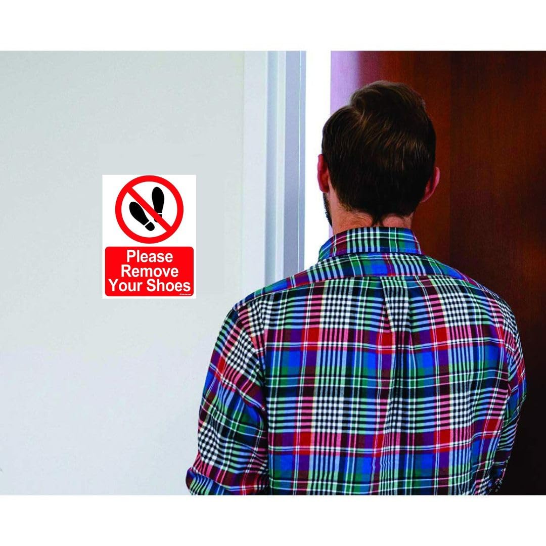 Akshar Arts Bhuwana SIGN35-M-1-2x Please Remove Your Shoes Sign Board