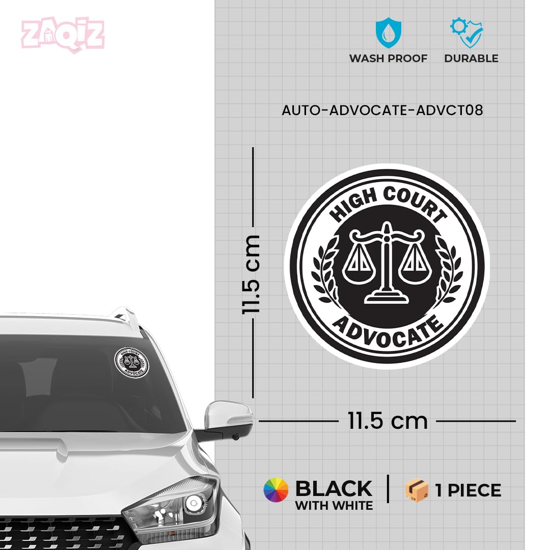 "Akshar Arts Bhuwana Law Protector Advocate Badge Vinyl Sticker for Car, Tablet Back Cover, Black & White "