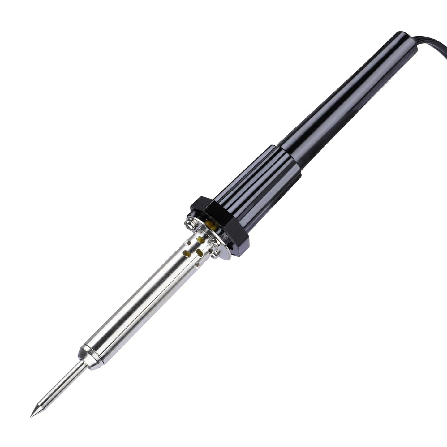 STANLEY 69-031B Round 30-Watt Corded Soldering Iron, Comes with 2 Soldering Tips, Ideal for Soldering Light Gauze Wires, Thin Metals & Other Electrical Work, Black and Chrome