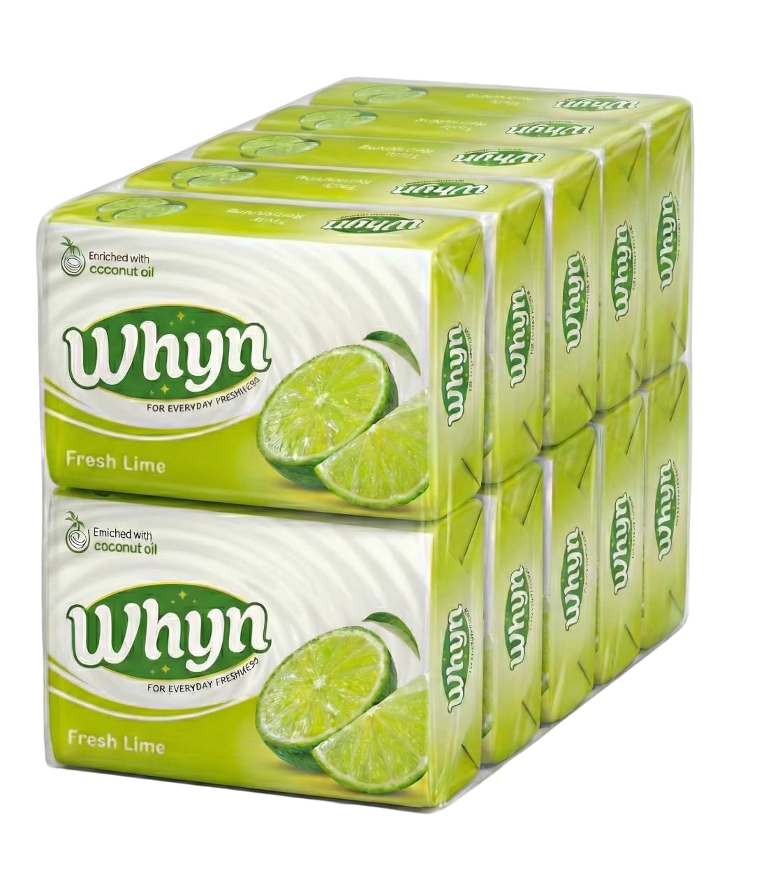 Bathing Soap Fresh Lime, 1kg (100g Pack of 10) – Natural Fragrance Bar for Soft & Glowing Skin, Long-Lasting Freshness