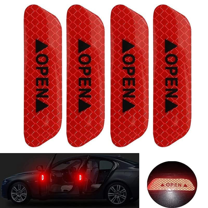 Akshar Arts BhuwanaCar Door Reflective Open Warning Safety Sticker(Red),Plastic,Self-Adhesive,9.5x2.5x0.2cms