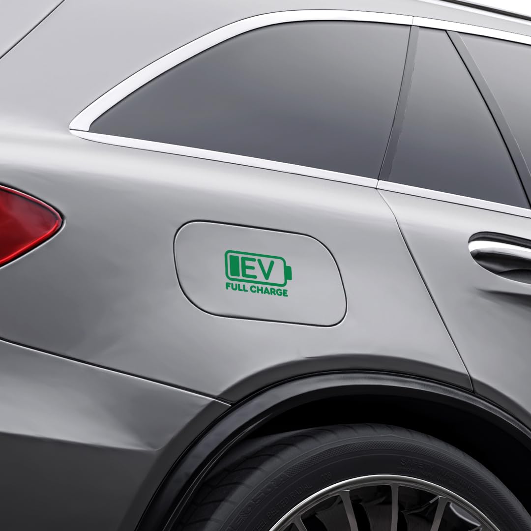 Akshar Arts Bhuwana EV Symbol Sticker for Electric Car Windows, Sides, and Rear Glass Decals (Green)