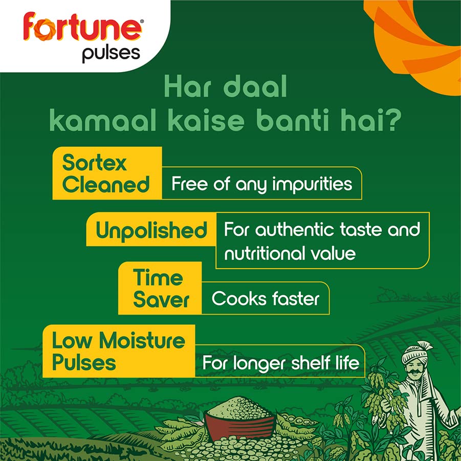Fortune Chana dal, 1 kg, Unpolished and Sortex cleaned