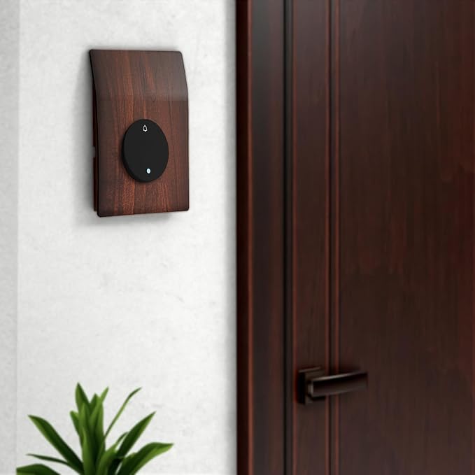 Anchor by Panasonic Obel Bell Switch | 6A 2 Module Door Bell Push Switch with Indicator | (N.E.W.S Royal Oak, 8429), 1_Way, Black Brown