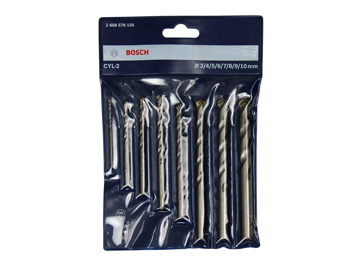 Bosch Professional Impact Drill Bit / Masonry Drill Bit Set With Diameter 3mm, 4mm, 5mm, 6mm, 7mm, 8mm, 9mm, 10mm, Pack Of 8