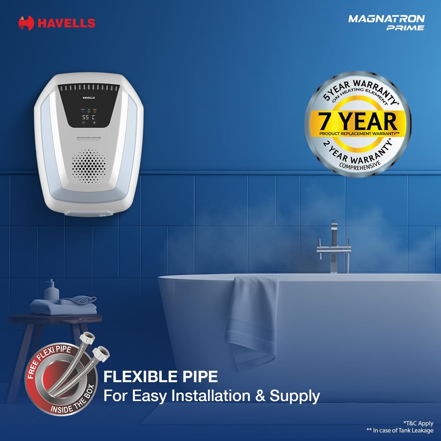 Havells Magnatron Prime 25L Storage Water Heater(Geyser)|Induction Technoloy|No Heating Element|25% Faster Heating|30,000 Rs Electricity Saving in 5 Year|Suitable For Hard Water|Scaling Resistant