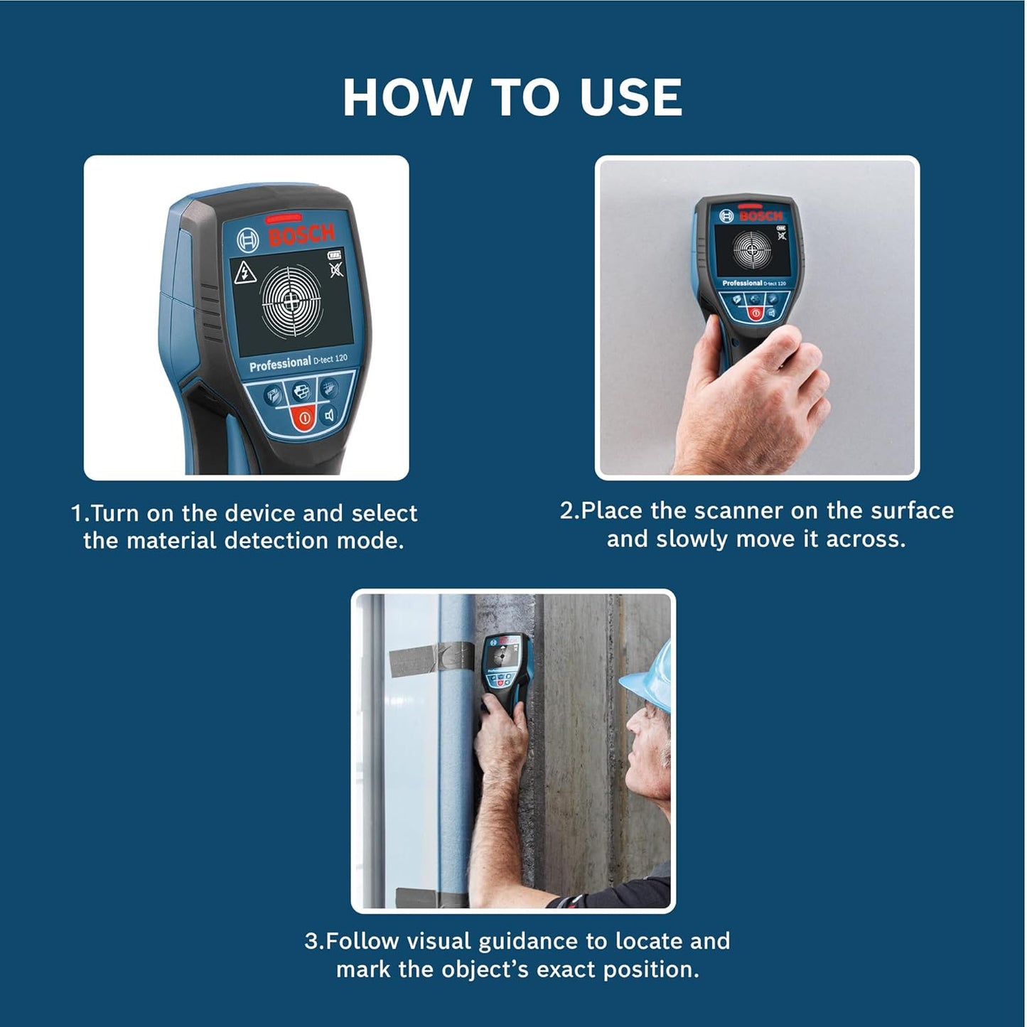 Bosch D-TECT120 Wall and Floor Detection Scanner (Blue)