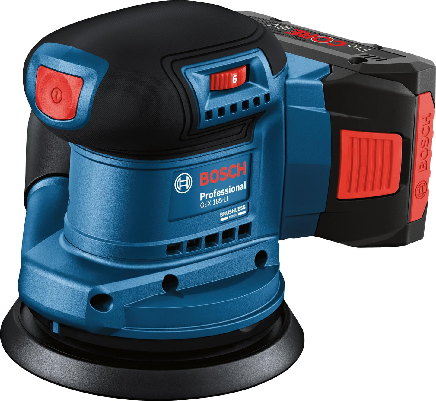 BOSCH GEX 185-LI PROFESSIONAL Cordless Random Orbit Sander with Dust Bag 18.0 V (Solo), Sanding Pad Diameter 125mm, Orbit Diameter 2.5mm, 6000 to 10000 Rpm 1Yr Warranty from BOSCH