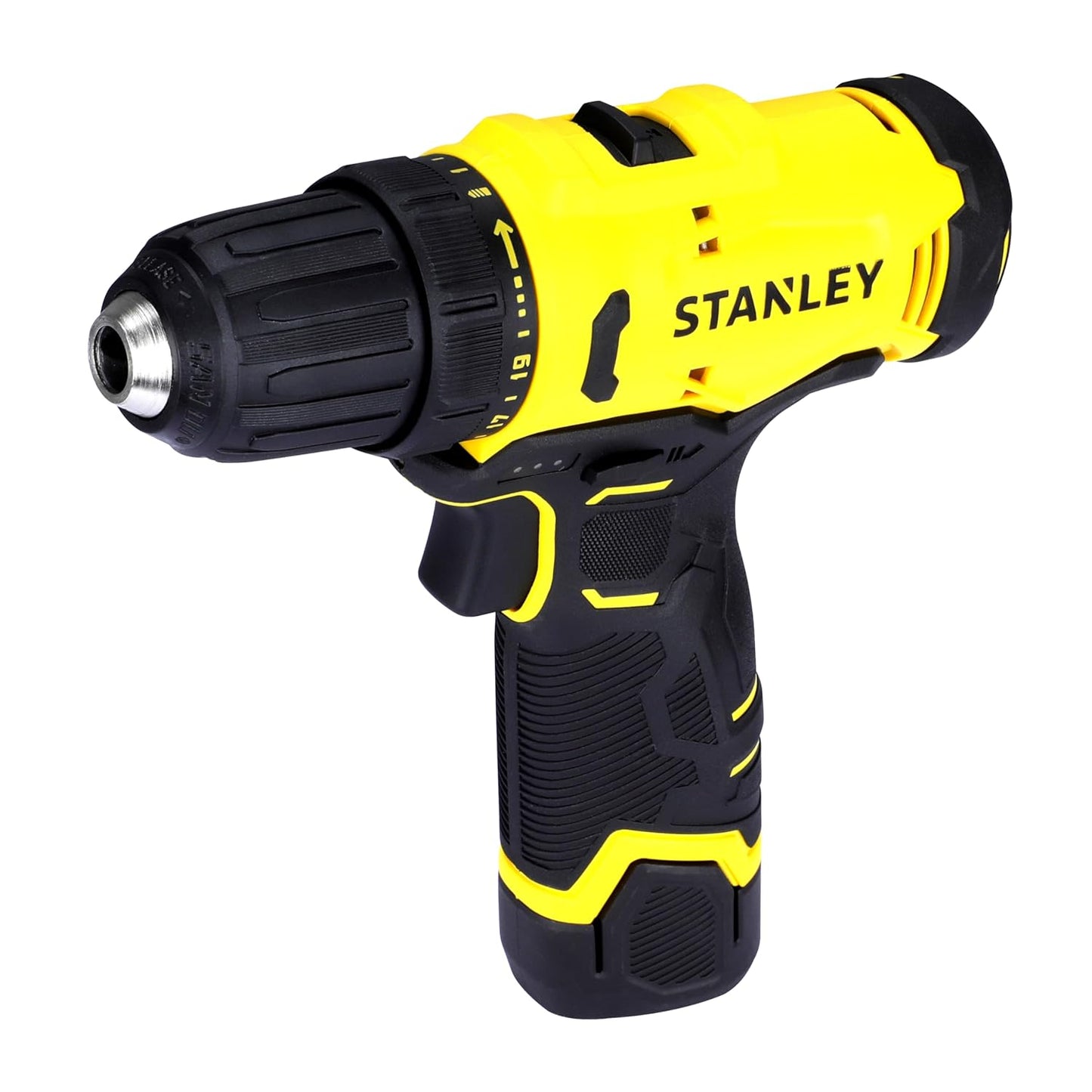 STANLEY SCD10D1-IN Brushed Cordless Drill Driver-Professional Grade, 12V, 1500 RPM, 30 Nm, 10 mm Chuck, 1.3 kg, 1x2Ah Battery & 1.5A SC101 Charger, Battery Charge Status LED Indicator, 1 Year Warranty