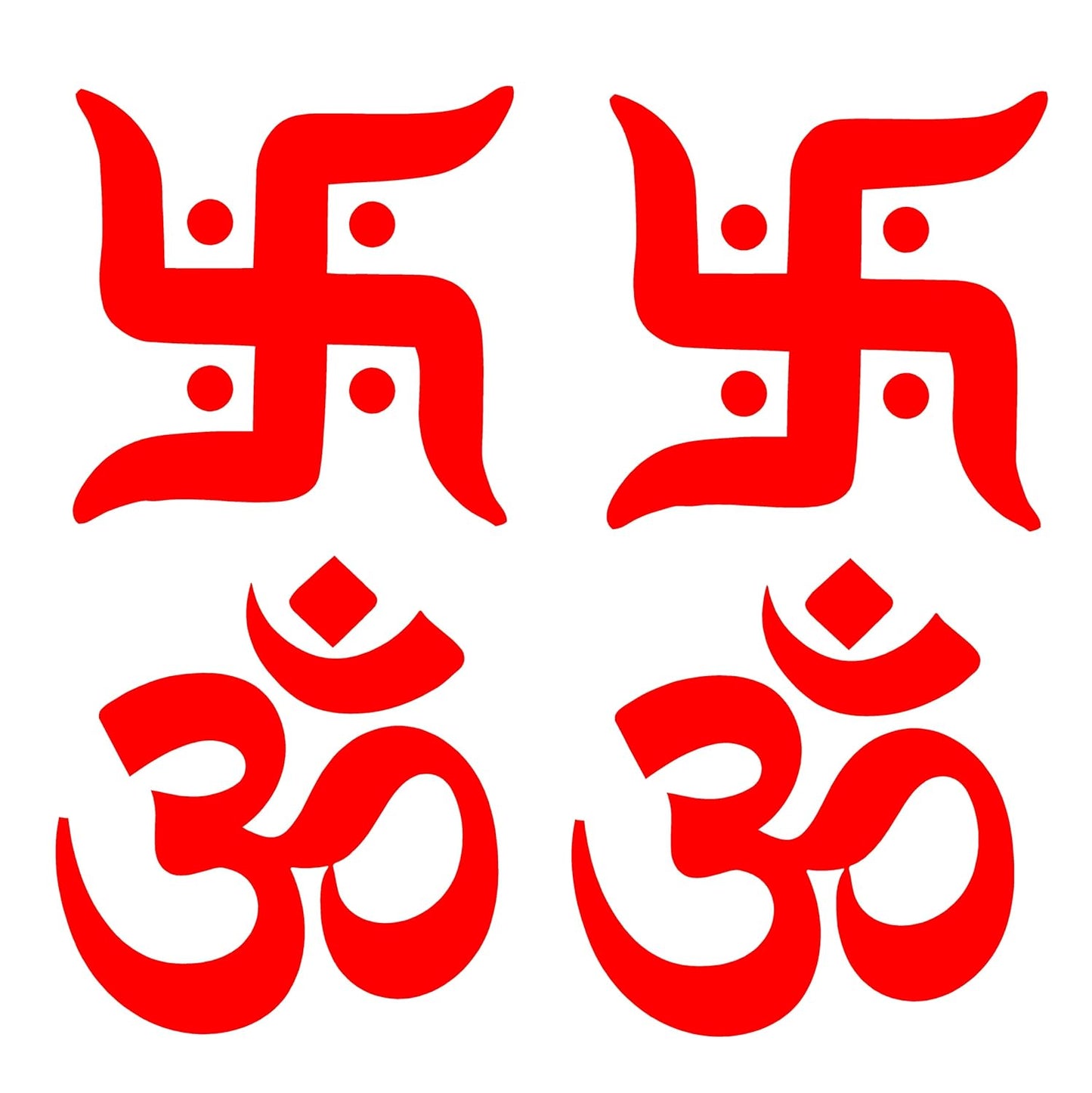Akshar Arts Bhuwana om swastik Sticker for Car Sticker (Pack of 4) Car & Bike Sticker SobParbo SP105