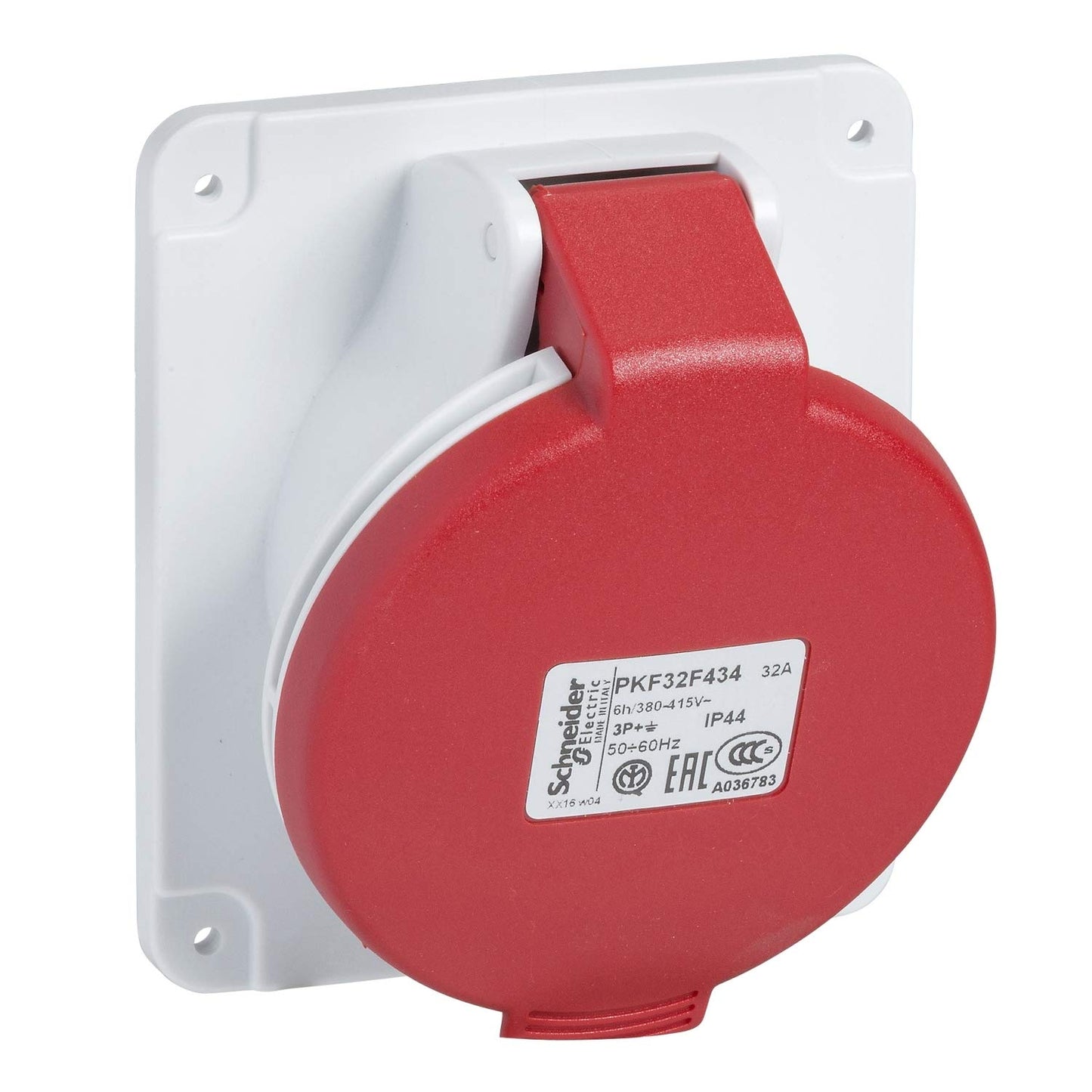 Schneider Electric Plug and Sockets Panel socket angled PK PratiKa screw 32A IP44 380V 3PNT 50-60Hz - PKF32F435