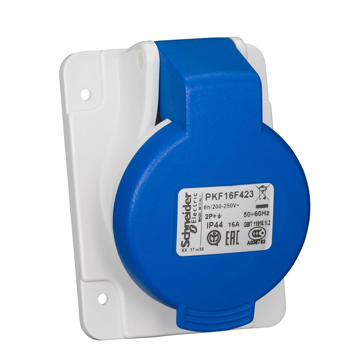 Schneider Electric Plug and Sockets Panel socket angled PK PratiKa screw 16A IP44 220V 2PT 50-60Hz - PKF16F423
