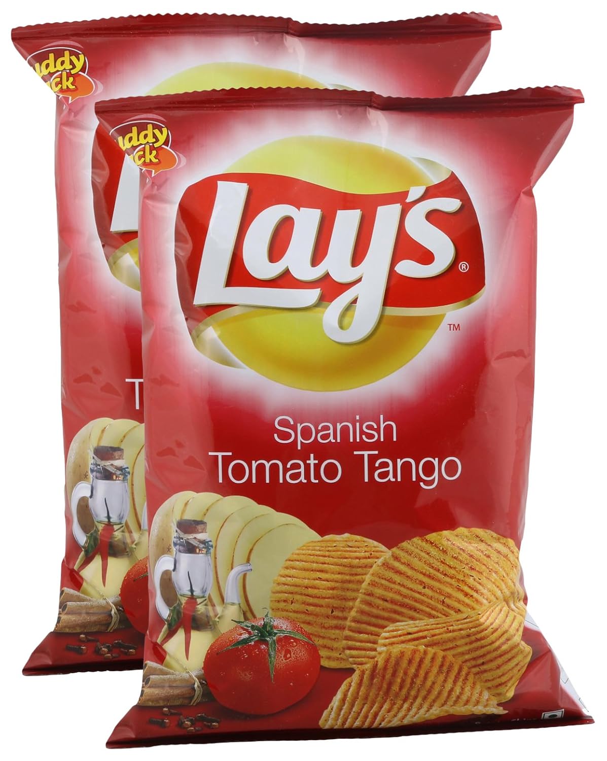 Lay's Star Combo-Potato Chips Spanish Tomato Tango, 52 Gram (Pack of 2) Promo Pack