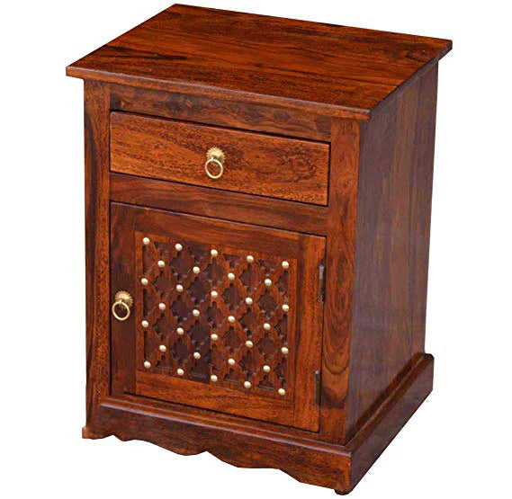 Udaipur Handicrafts Wood Bed Side Table