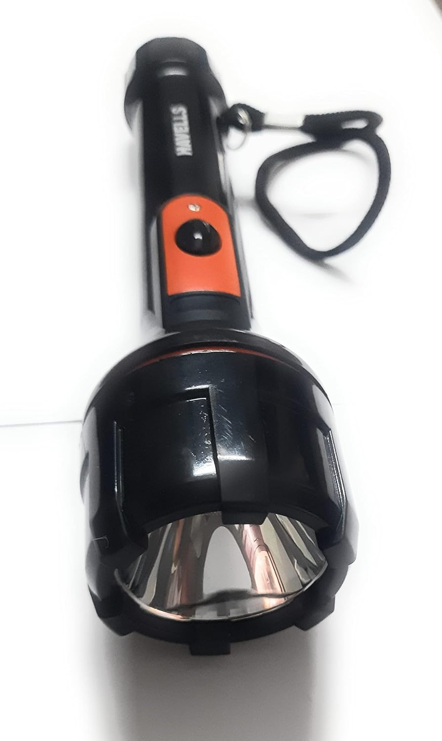 Havells Beam 30 LHEXAUPGBNNK003 3W Li-ion Rechargeable LED Torch (Pack of 1, Black)