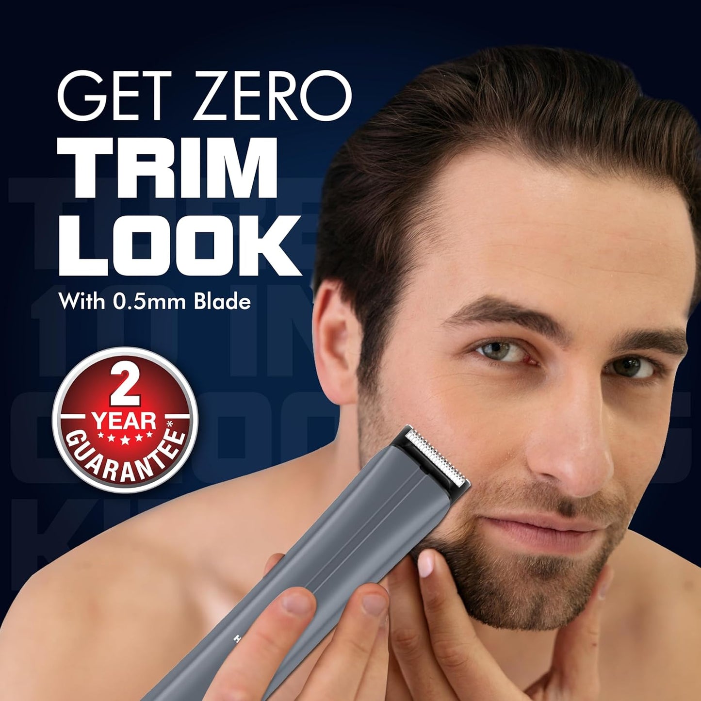 Havells Turbo 10 In 1 Grooming Kit | Hair Trimmer,Face, Ear & Nose |No Nicks & Cuts |LED Indicator| Upto 90 Min Quick Charge| 2 Year Guarantee| GS6110 (Grey)