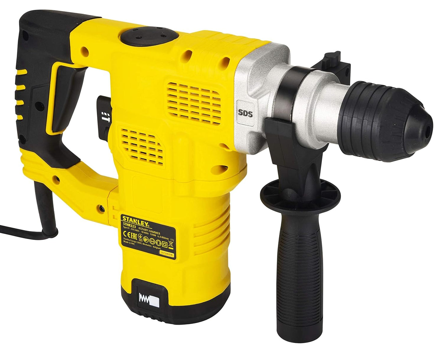 STANLEY STHR323K-IN 1250W 32mm 3 Mode L-Shape SDS-PlusHammer with Kitbox, 5.4Kg (Yellow and Black)