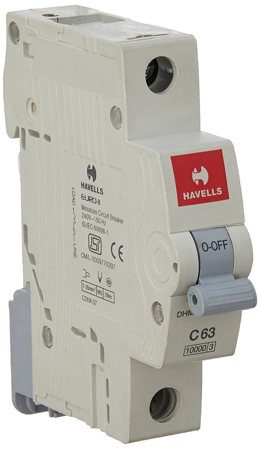 Havells DHMGCSPF063 PVC Plastic 63A MCB SP C Curve (White)