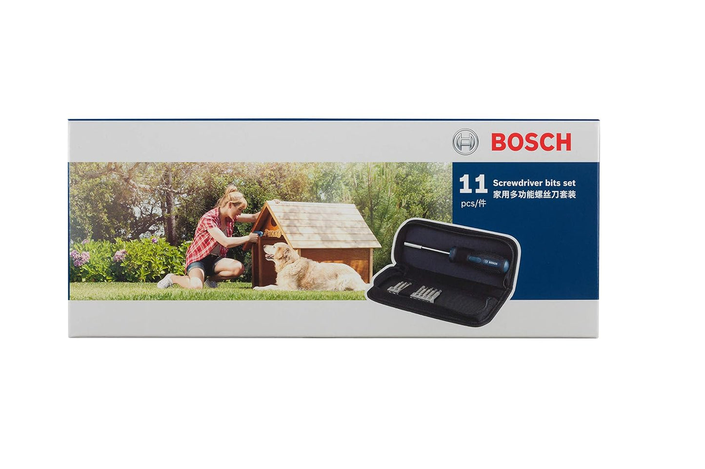 Bosch 2607017540 Canvas Screwdriver Bit Set (Blue, 11-Pieces)