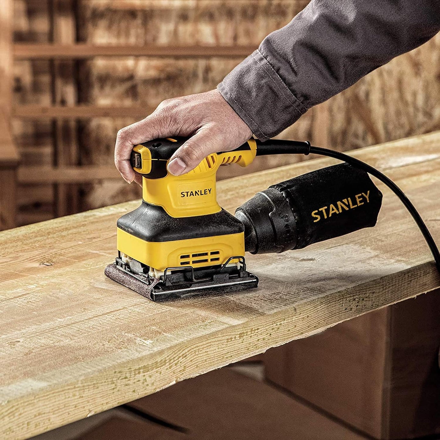 Stanley SS24-IN 240W, 1/4 Corded Electric Sheet Sander (Yellow and Black)