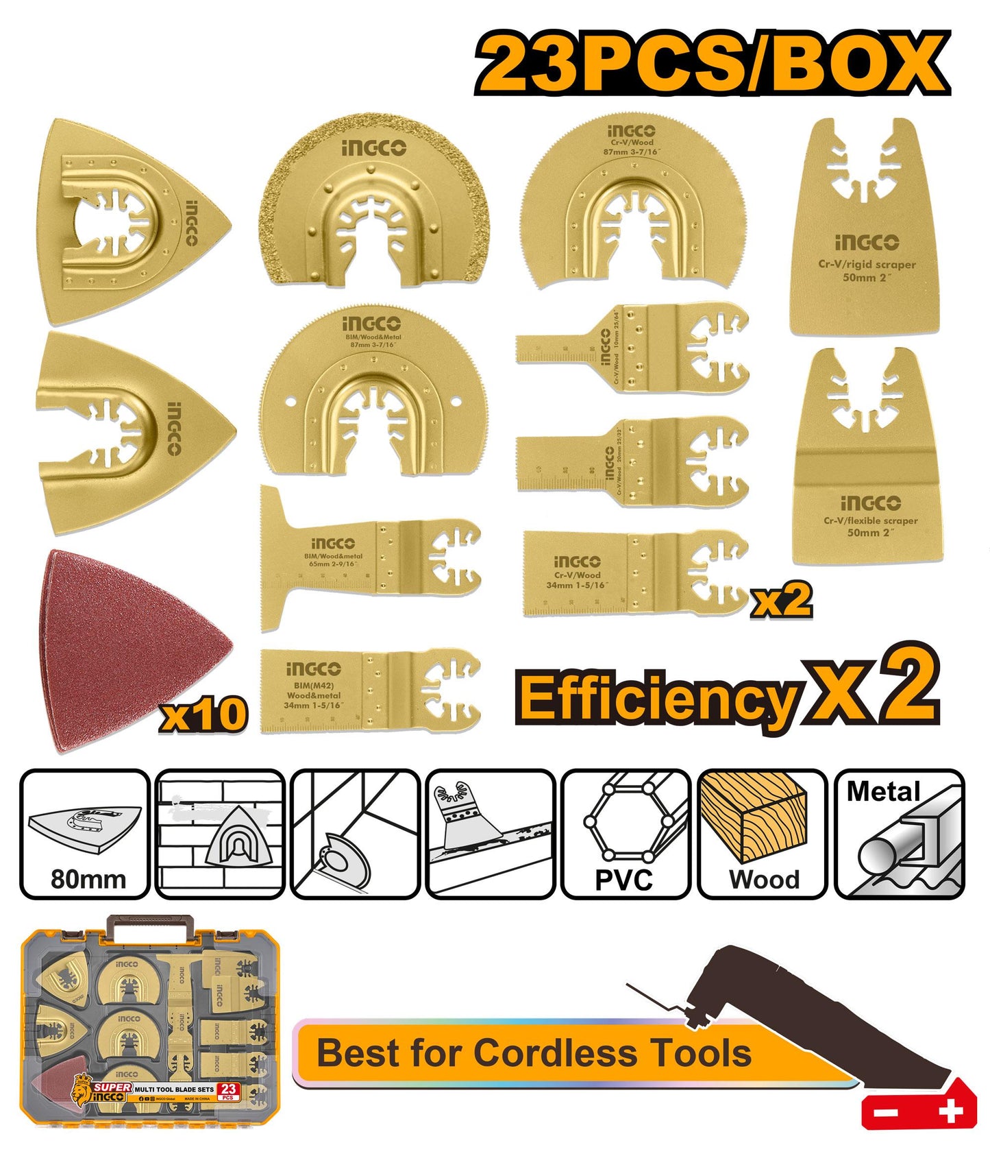 INGCO Multi tool blade set AKTMT2301