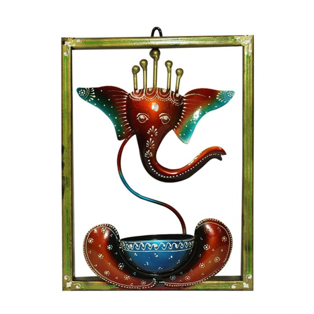 Traditionally Painted Ganesha T-Light Holder