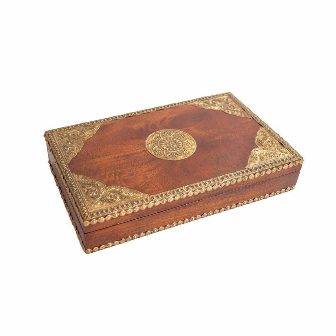 Brass Work Box ( Antique brass work wooden box ( 12 x 18 inch) )