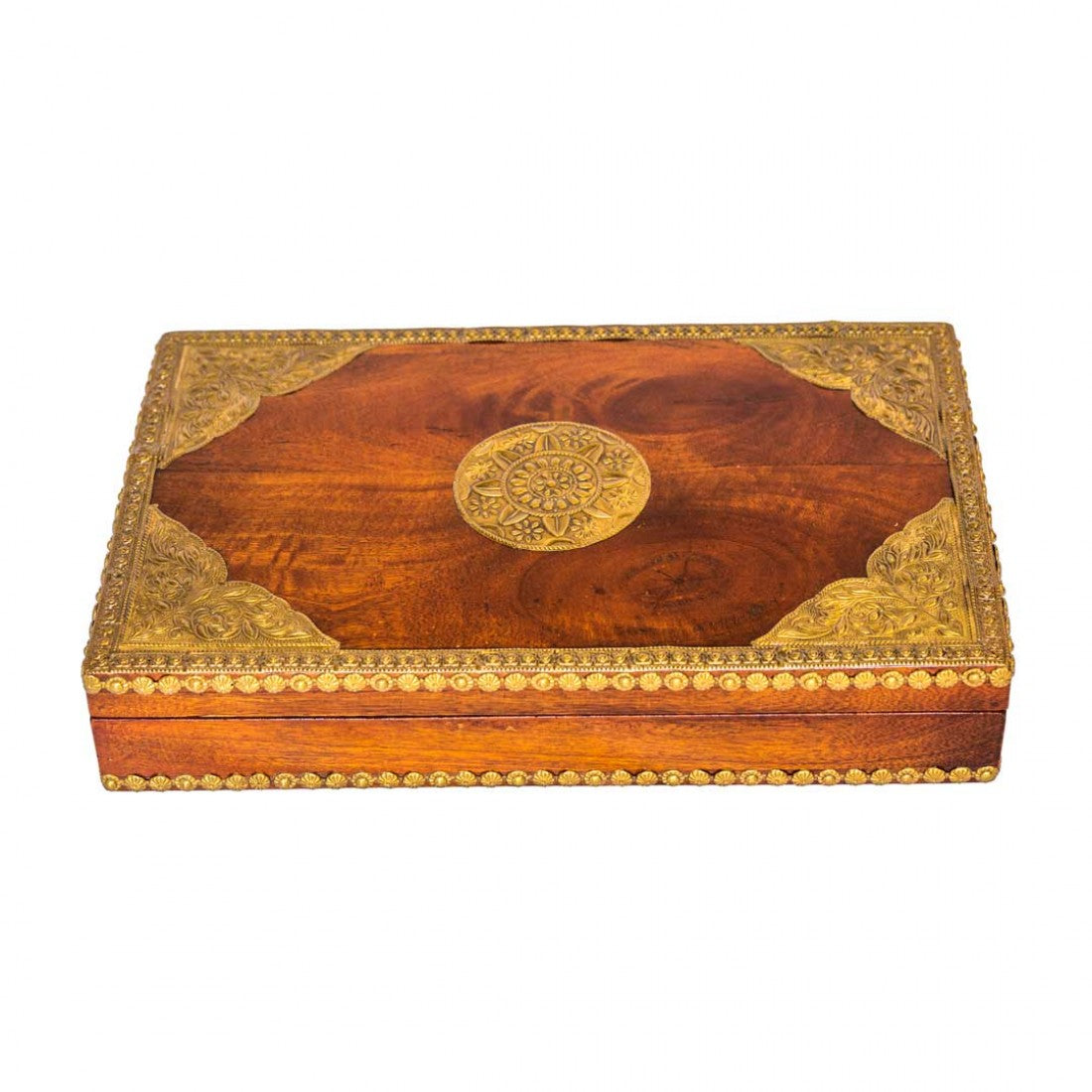 Brass Work Box ( Antique brass work wooden box ( 12 x 18 inch) )