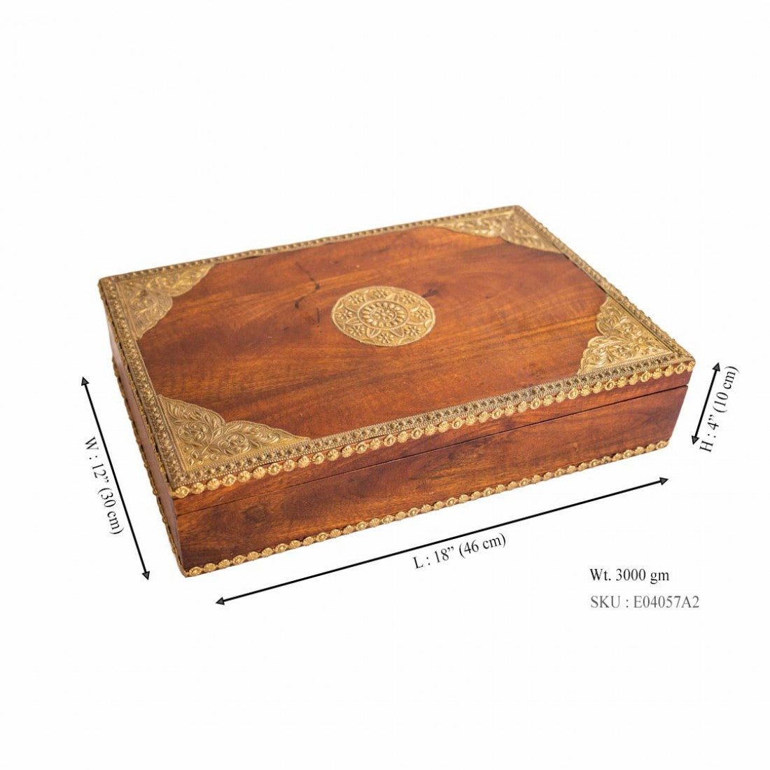 Brass Work Box ( Antique brass work wooden box ( 12 x 18 inch) )