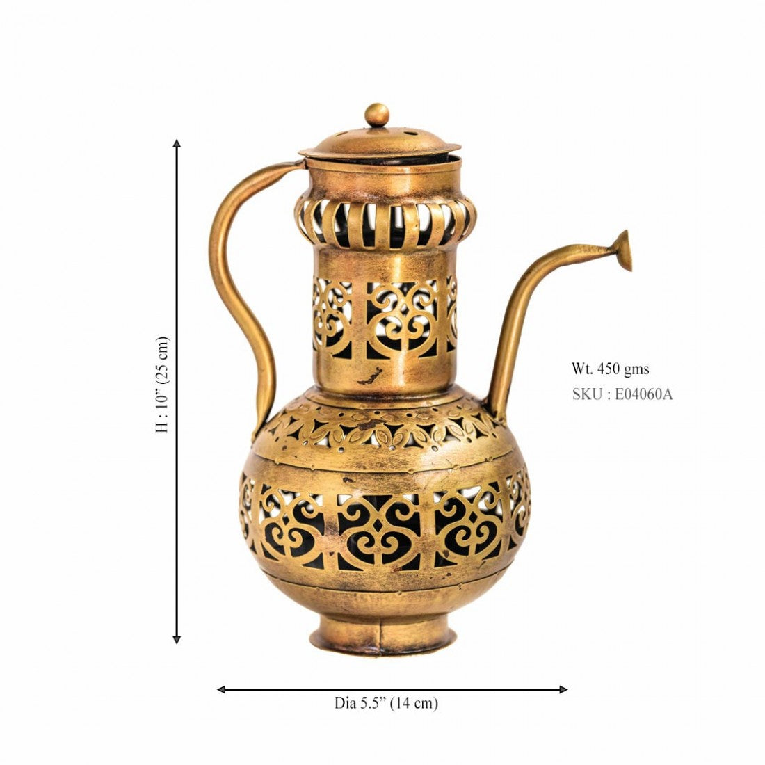 Surahi - Pot shaped Perforated T-light Holder and Lantern