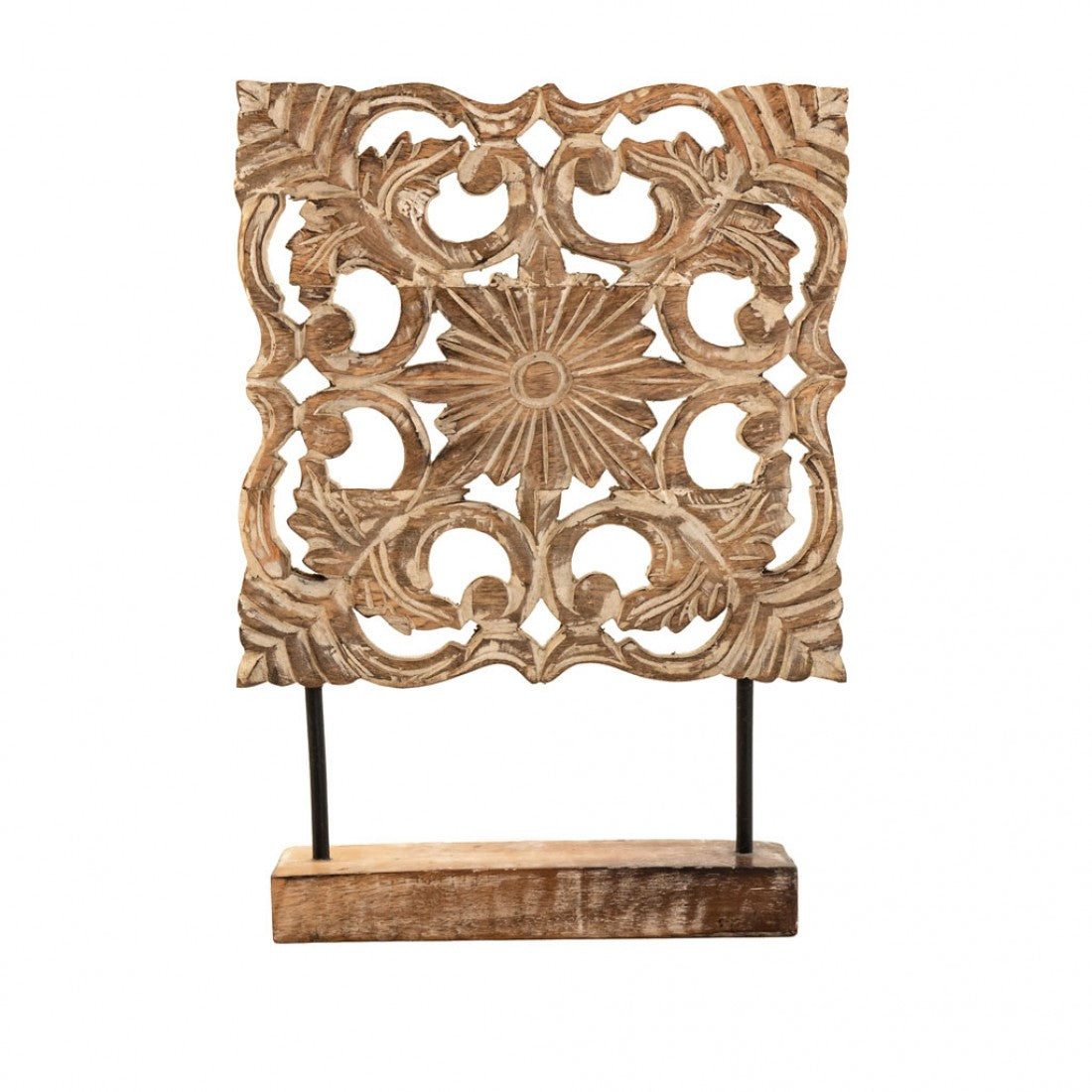 Carved Wooden Panel On Stand