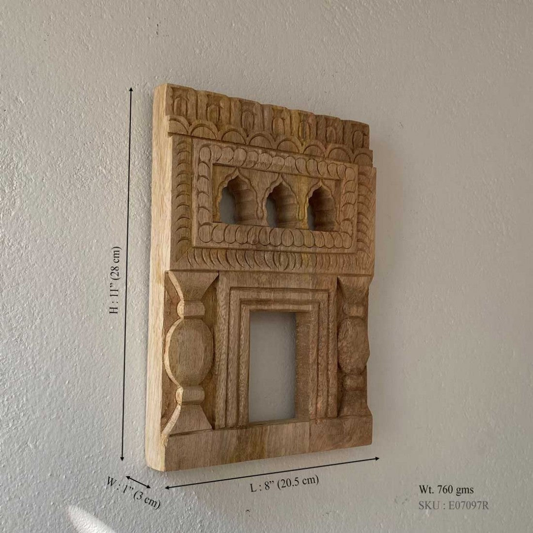 Raw Finish Small Jharokha Frame With Tibari