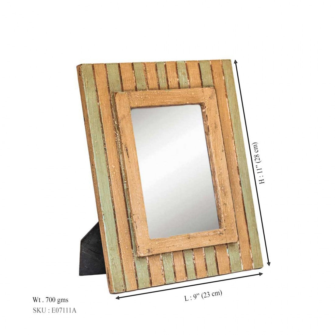 White - Light Green Photo Frame