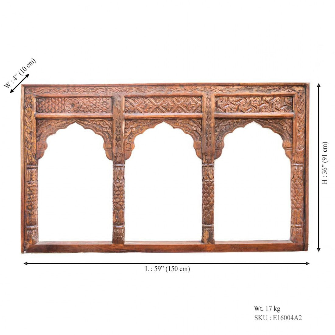 Rajasthani Tibari Village Window Frame - तिबारी (59 X Ht. 36 Inch)