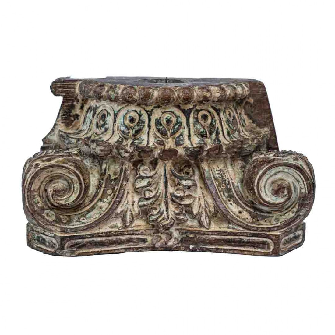 Wooden Antique Carved Block Candle Stand