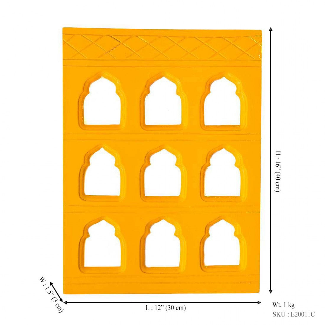 Handcrafted 9 Window Vibrant Yellow Frame