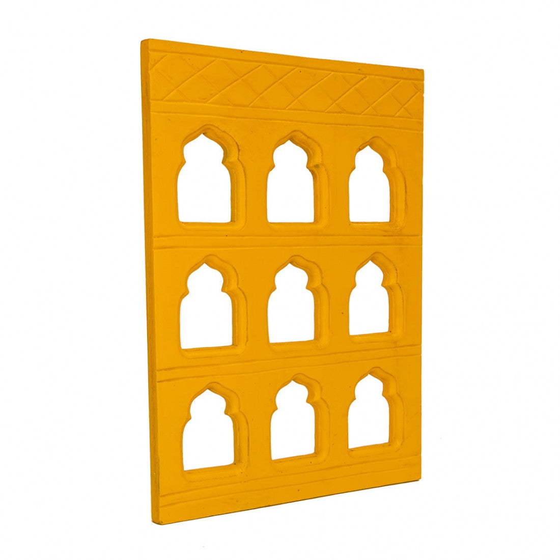 Handcrafted 9 Window Vibrant Yellow Frame