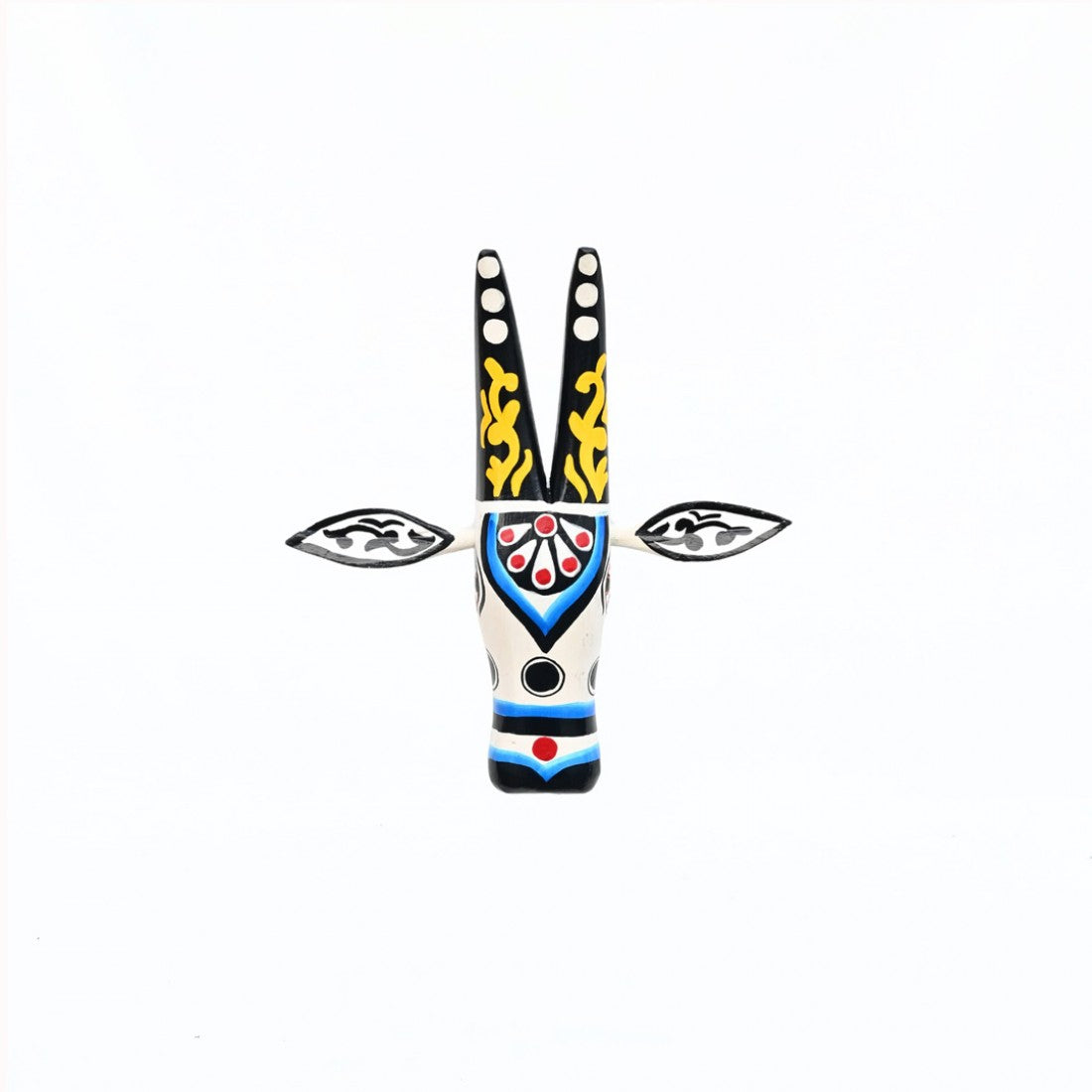 Hand Painted Wooden Cow Face In White/Black