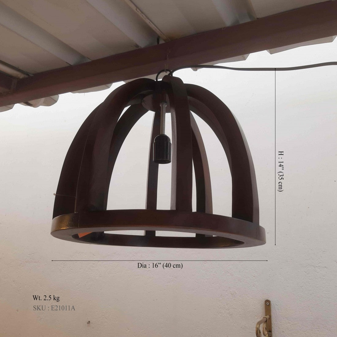 Antique Natural Dark Brown Hanging Pendant Lamp