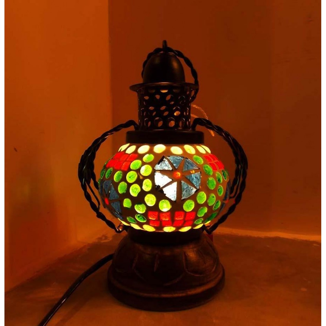 Glass Mosaic Handi Lamp Small